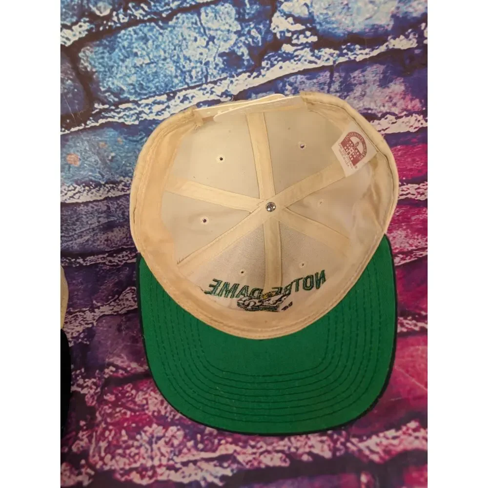 Vintage 90s Notre Dame Fighting Irish University Square Snapback Hat